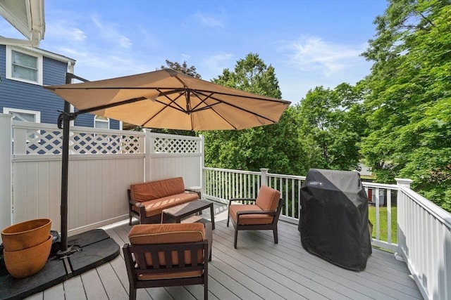41 Dale Ave, Quincy, MA 02169 - wooden deck with grilling area and an outdoor hangout area