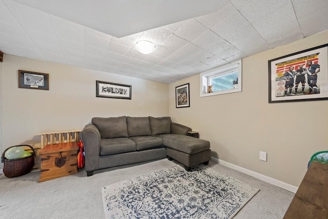41 Dale Ave, Quincy, MA 02169 - carpeted living room featuring baseboards