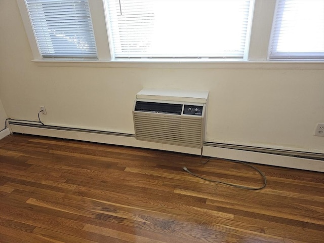 spare room with dark wood-type flooring
