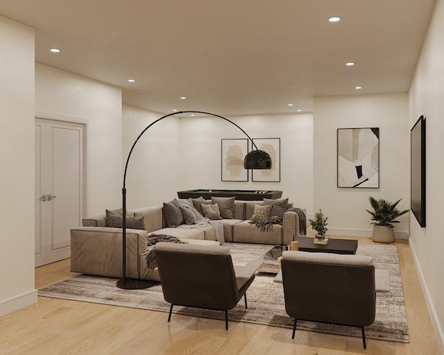 living room featuring light hardwood / wood-style flooring