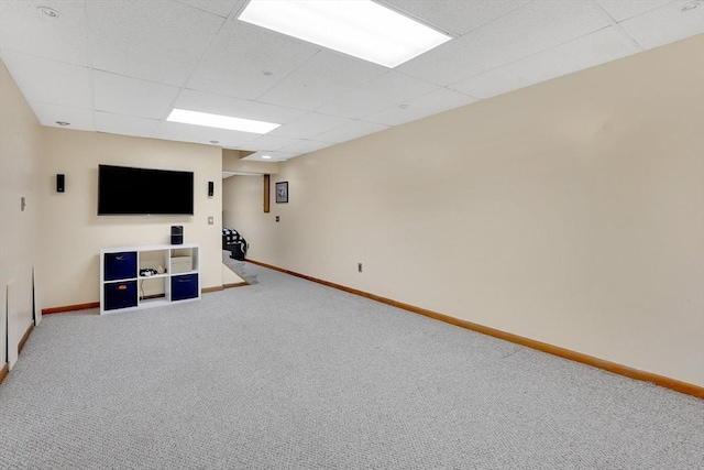 5 Evergreen Cir, Wilbraham, MA 01095 - finished basement featuring a drop ceiling, baseboards, and carpet flooring