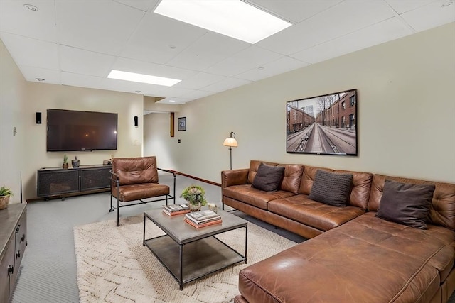 5 Evergreen Cir, Wilbraham, MA 01095 - carpeted living room featuring a drop ceiling