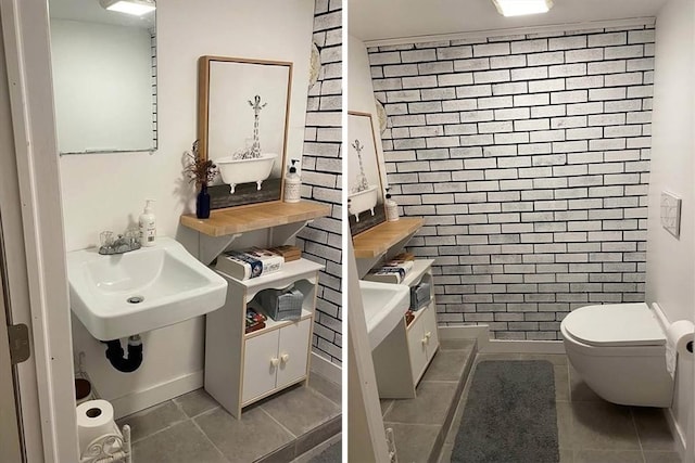 120 Tracy Cir, Amherst, MA 01002 - bathroom with tile patterned flooring, toilet, a sink, and baseboards