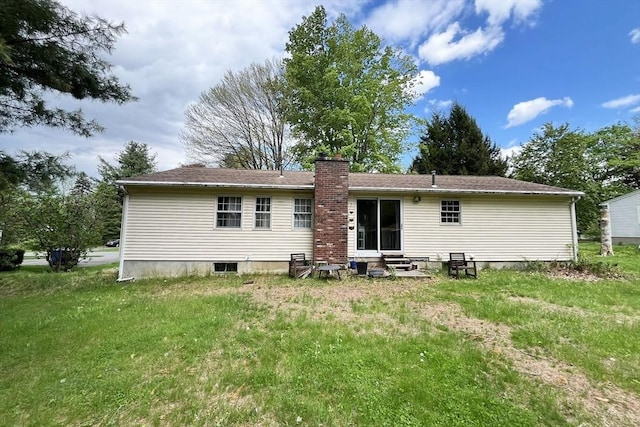 120 Tracy Cir, Amherst, MA 01002 - back of house featuring entry steps and a chimney