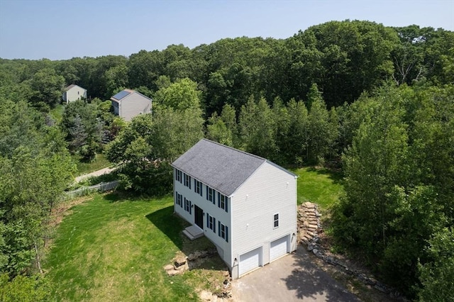 105 Forest Ave, Warren, MA 01585 - aerial view of property and surrounding area with a heavily wooded area
