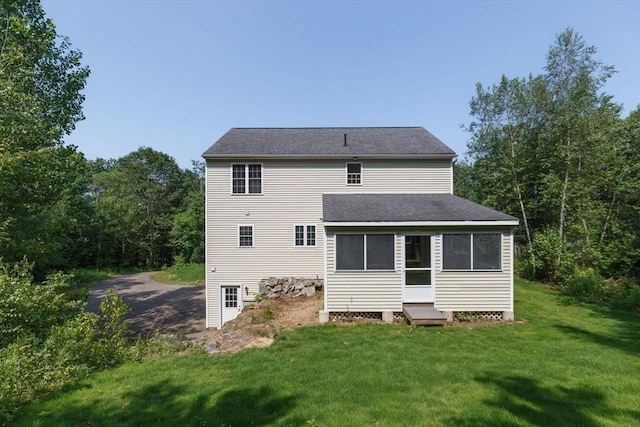 105 Forest Ave, Warren, MA 01585 - rear view of house with a yard and roof with shingles