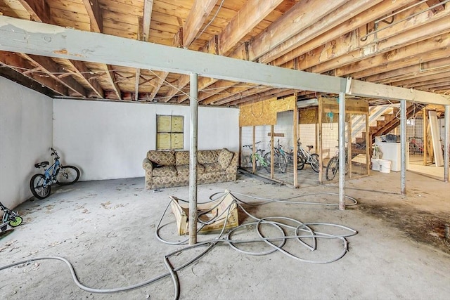 basement featuring washer / dryer