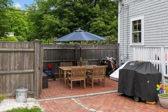 22 High St, Hingham, MA 02043 - view of patio with outdoor dining area and grilling area