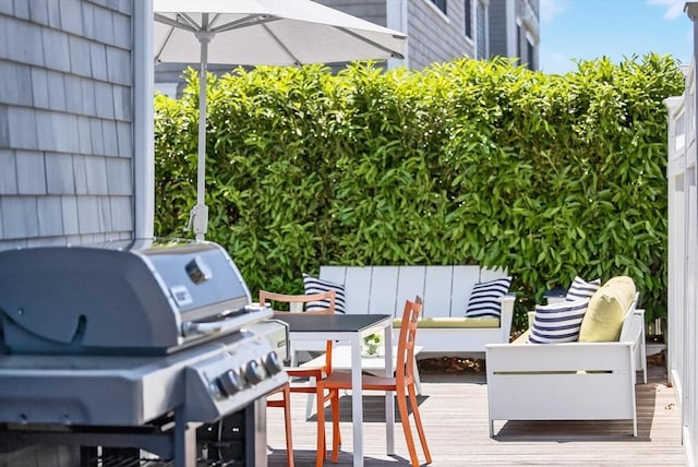 53 W Vine St Unit A, Provincetown, MA 02657 - wooden deck with grilling area