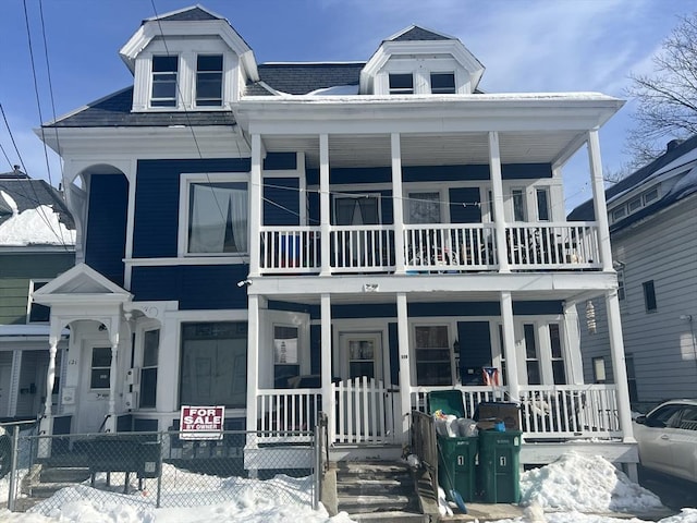 view of front of home with covered porch