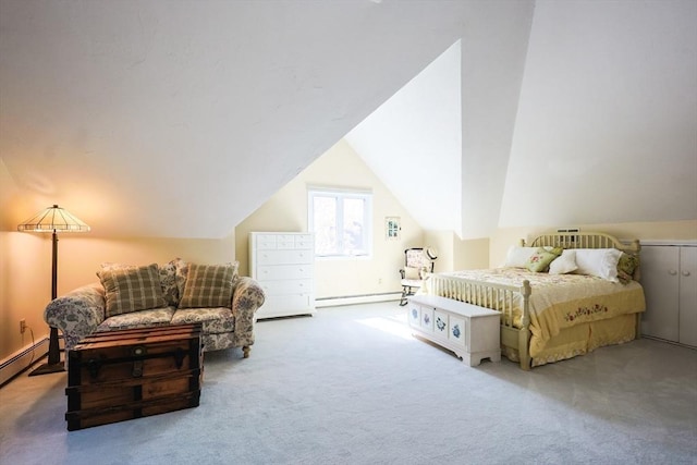 8 Fieldstone Ln Unit 0, Natick, MA 01760 - bedroom with carpet, baseboard heating, and vaulted ceiling