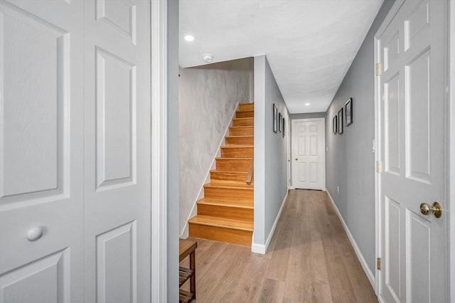 47 Patrick Rd Unit 47, Tewksbury, MA 01876 - stairs with wood finished floors, recessed lighting, and baseboards