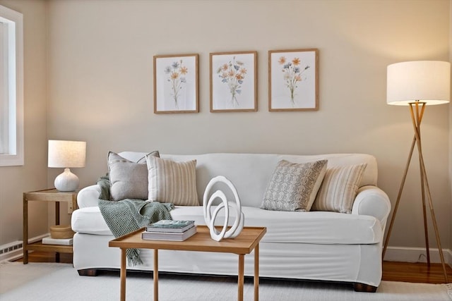 11 Anniversary Way, Billerica, MA 01821 - living room featuring baseboards and wood finished floors