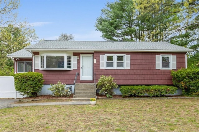 11 Anniversary Way, Billerica, MA 01821 - view of front of property with entry steps, a front lawn, and roof with shingles