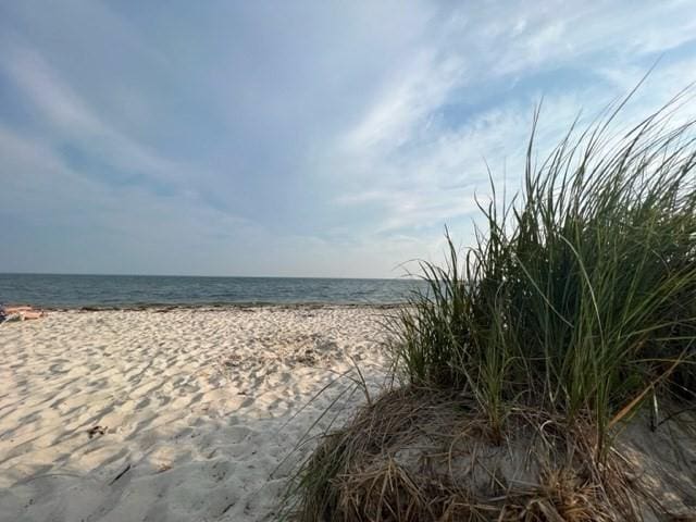 property view of water with a beach view