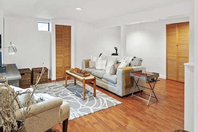 living room featuring hardwood / wood-style floors