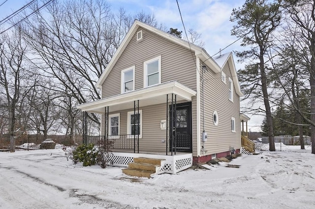 view of front of home with a porch