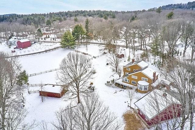 view of snowy aerial view