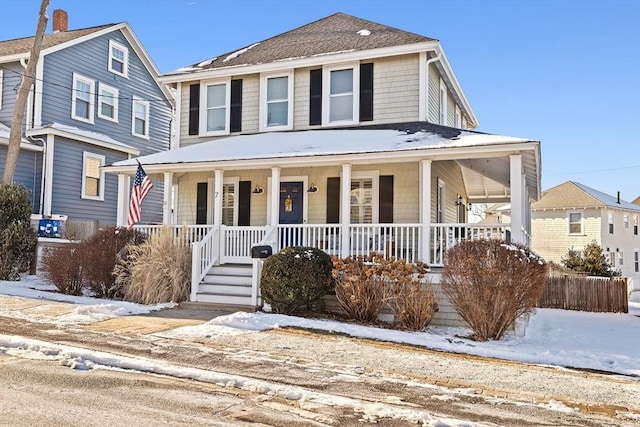 view of front of home with covered porch