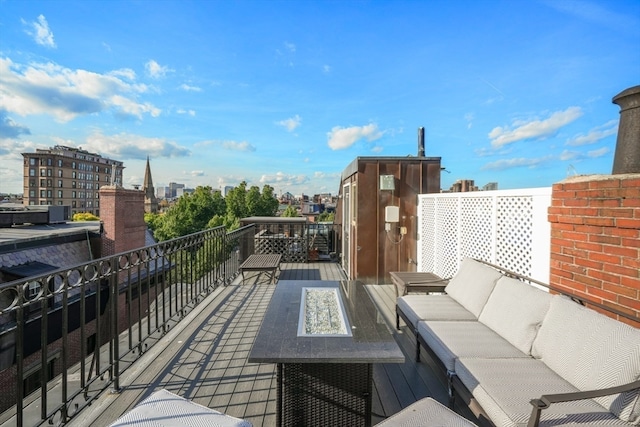 deck featuring an outdoor living space