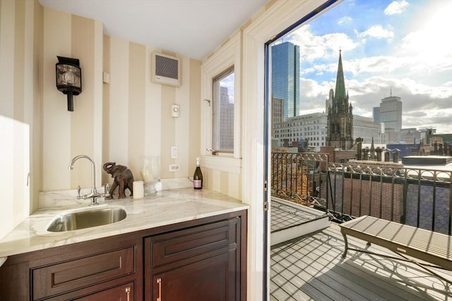 36 Commonwealth Ave Unit 2, Boston, MA 02116 - bathroom featuring a view of city and vanity