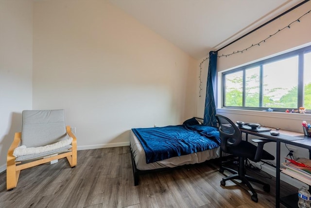 19 Burnham St Unit C2, Belmont, MA 02478 - bedroom featuring wood finished floors, lofted ceiling, and baseboards