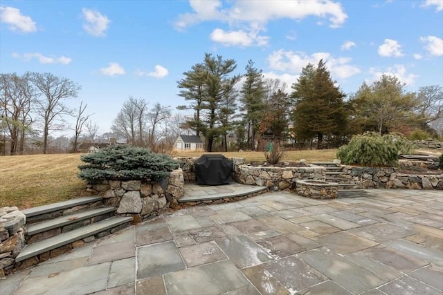 view of patio with grilling area