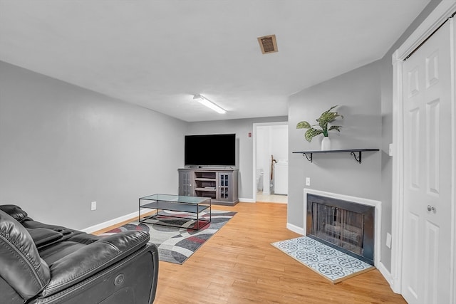 living room featuring hardwood / wood-style floors