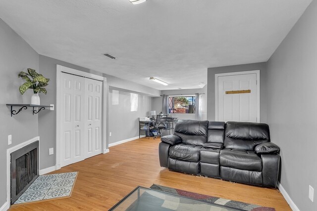 living room featuring hardwood / wood-style floors