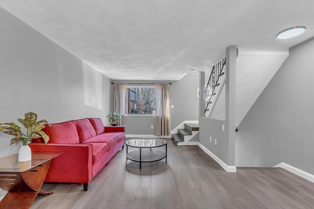 living room featuring wood-type flooring