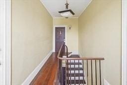 hallway featuring dark hardwood / wood-style floors