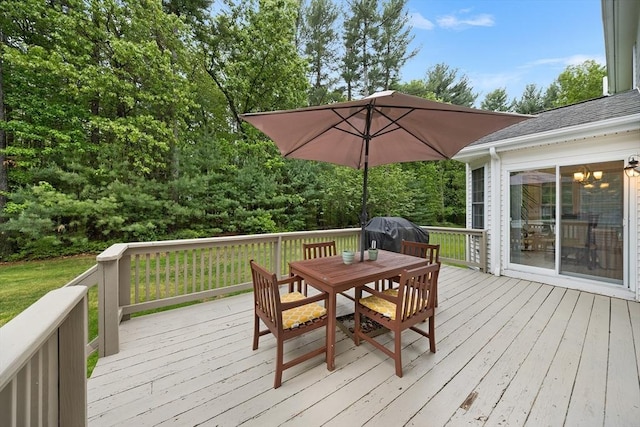 21 Butterfield Ln, Westford, MA 01886 - deck featuring area for grilling, outdoor dining area, and a yard