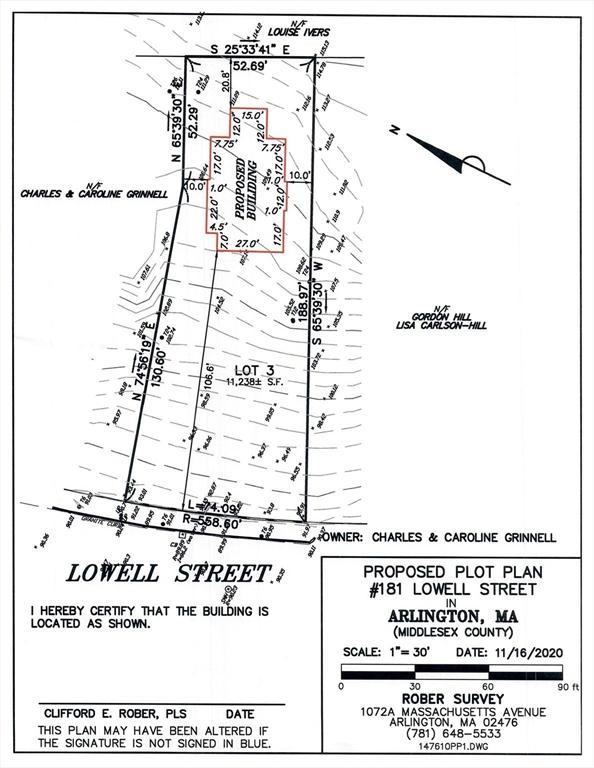 181 Lowell St, Arlington MA, 02474 land for sale