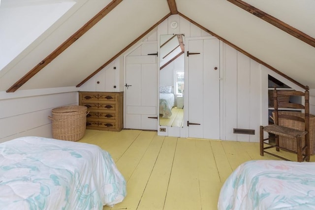 40 Scotchmans Ln, West Tisbury, MA 02575 - bedroom featuring lofted ceiling and wood finished floors