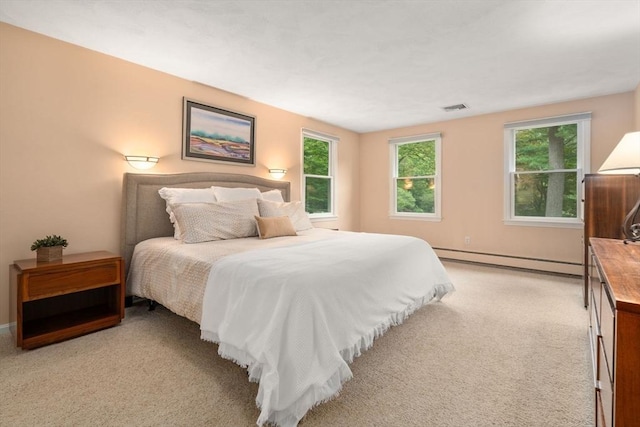 67 Flanagan Dr, Framingham, MA 01701 - bedroom with a baseboard radiator, multiple windows, and light carpet