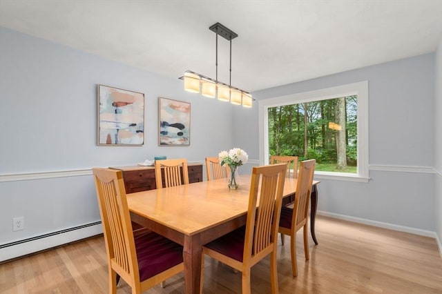 67 Flanagan Dr, Framingham, MA 01701 - dining area with light wood-style floors and baseboard heating