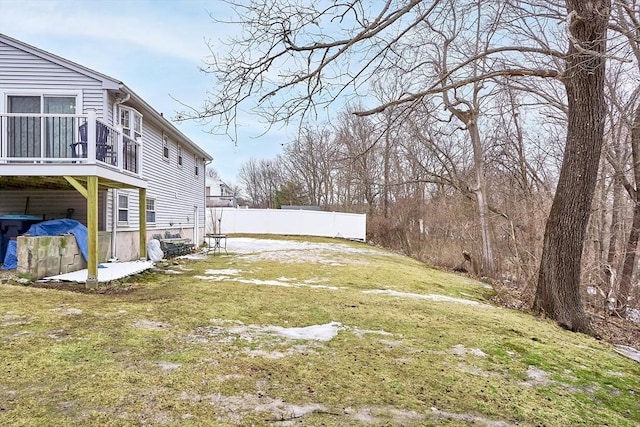 view of yard with fence