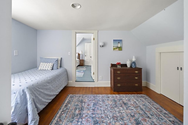 185 Woodland St, Natick, MA 01760 - bedroom featuring wood finished floors and lofted ceiling