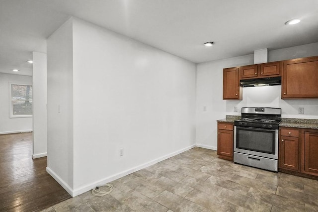 kitchen featuring gas range