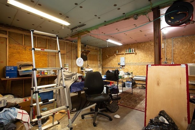 interior space featuring concrete flooring