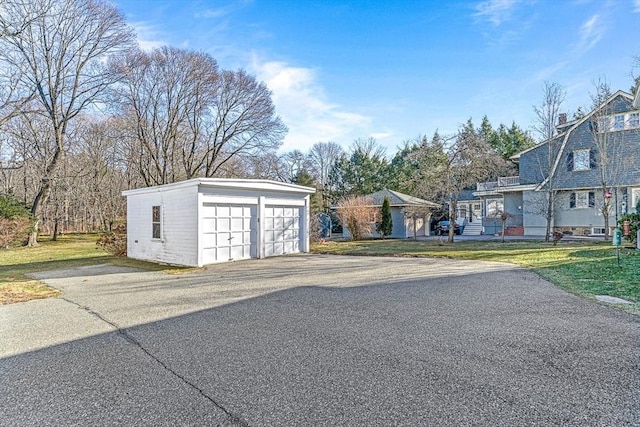 view of detached garage