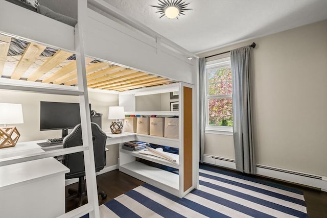 40 Brewster Rd, Cohasset, MA 02025 - bedroom featuring an office area and a baseboard heating unit