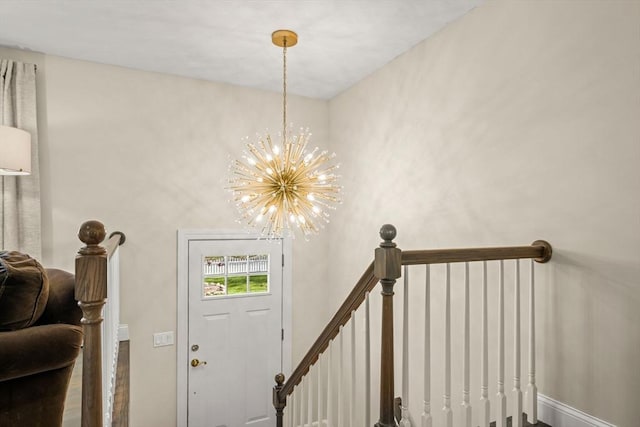 40 Brewster Rd, Cohasset, MA 02025 - entrance foyer featuring a chandelier