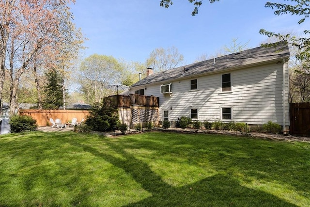 40 Brewster Rd, Cohasset, MA 02025 - rear view of property with a deck and a chimney