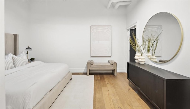 bedroom featuring light hardwood / wood-style floors