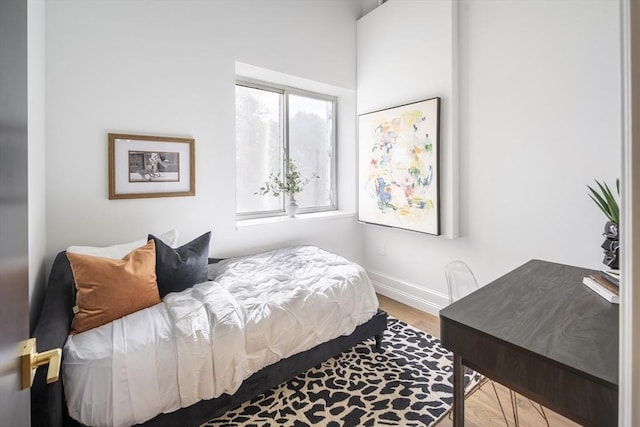 bedroom featuring light hardwood / wood-style flooring