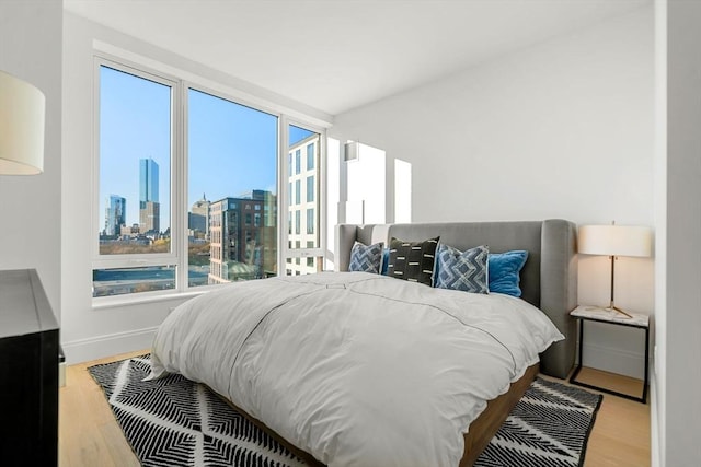 bedroom featuring light hardwood / wood-style flooring