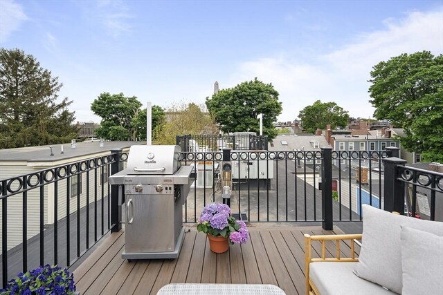4 Lincoln Pl Unit 4, Boston, MA 02129 - wooden deck with area for grilling