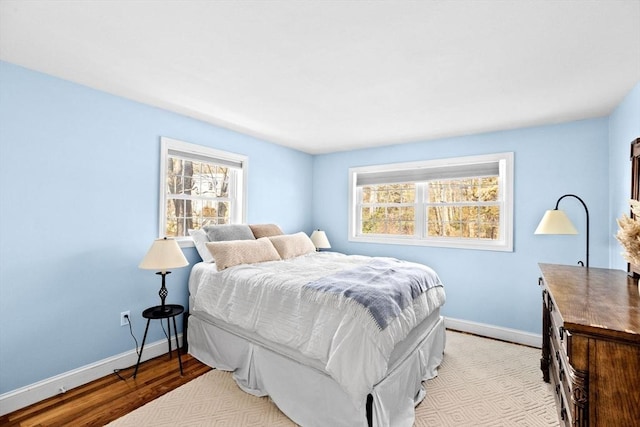 bedroom featuring light wood-type flooring