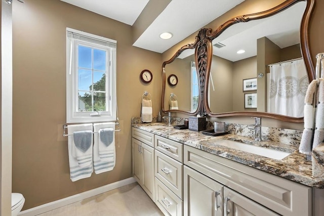 11 Rachael Ter, Westfield, MA 01085 - full bath with double vanity, recessed lighting, and a shower with shower curtain